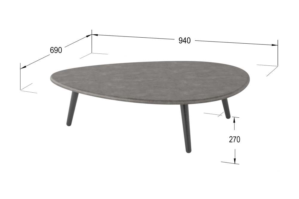 Стол журнальный «Стэм» серый бетон