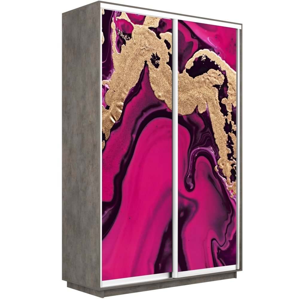 Шкаф-купе двухдверный «Экспресс Дуо» 2200 Фото 1005 бетон