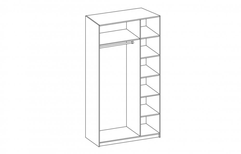 Каркас шкафа для одежды «Олмеко» 06.56 Ясень шимо темный