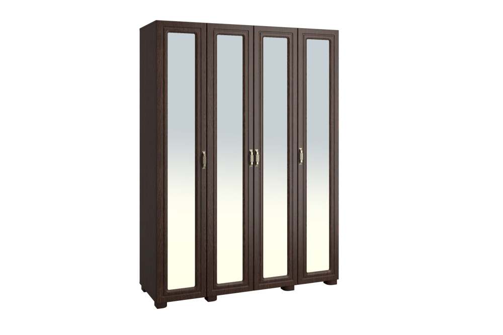 Шкаф четырёхдверный (с зеркалом) "Монблан" МБ-25К венге