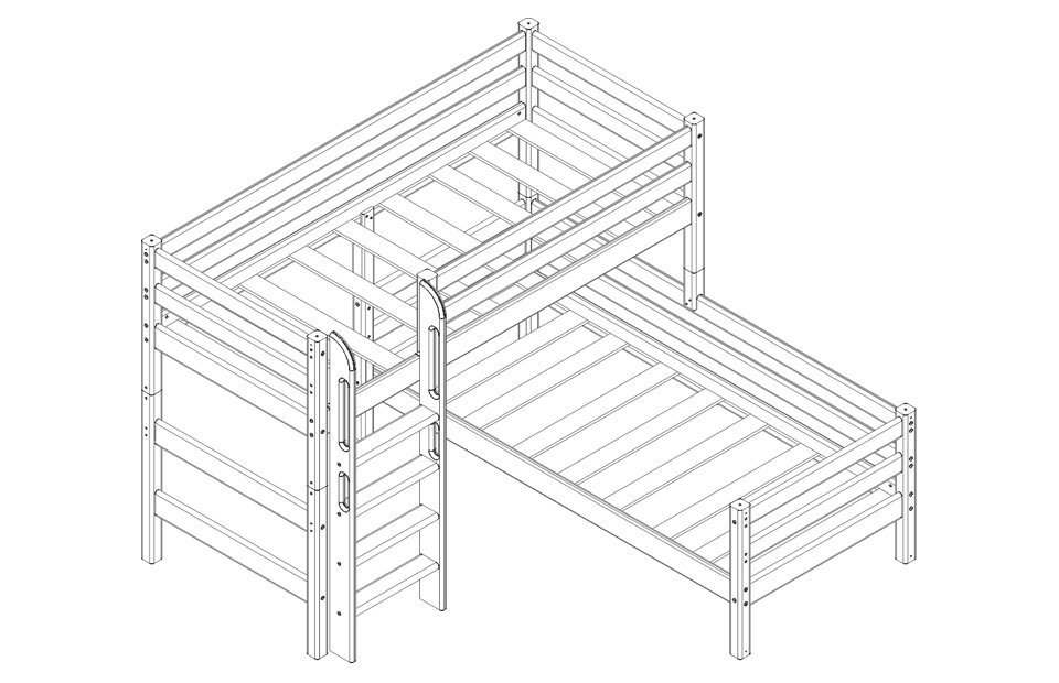 Кровать угловая «Соня» с прямой лестницей