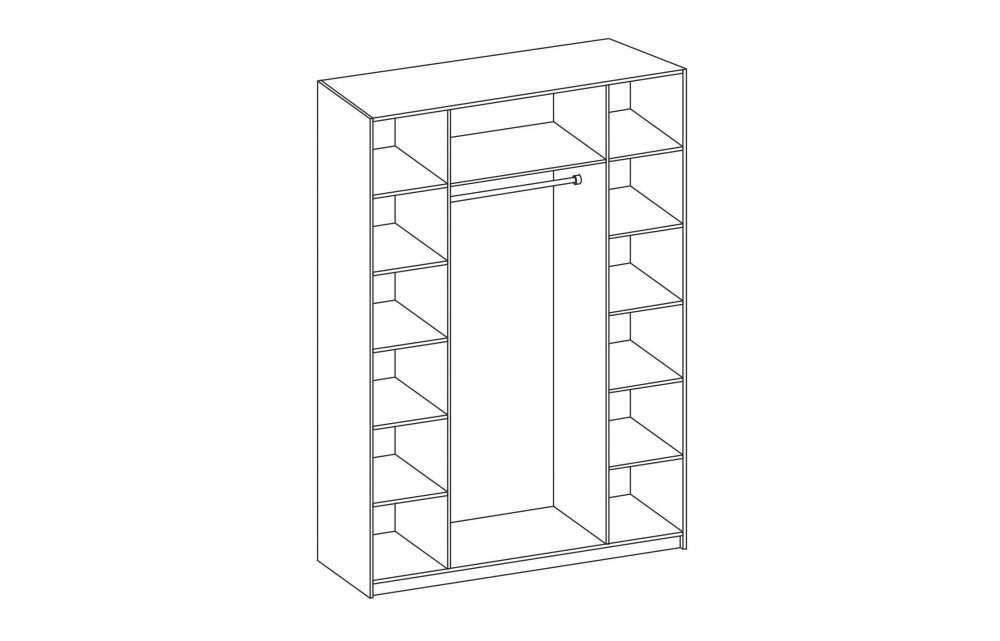 Каркас шкафа для одежды «Олмеко» 06.39 Ясень шимо темный